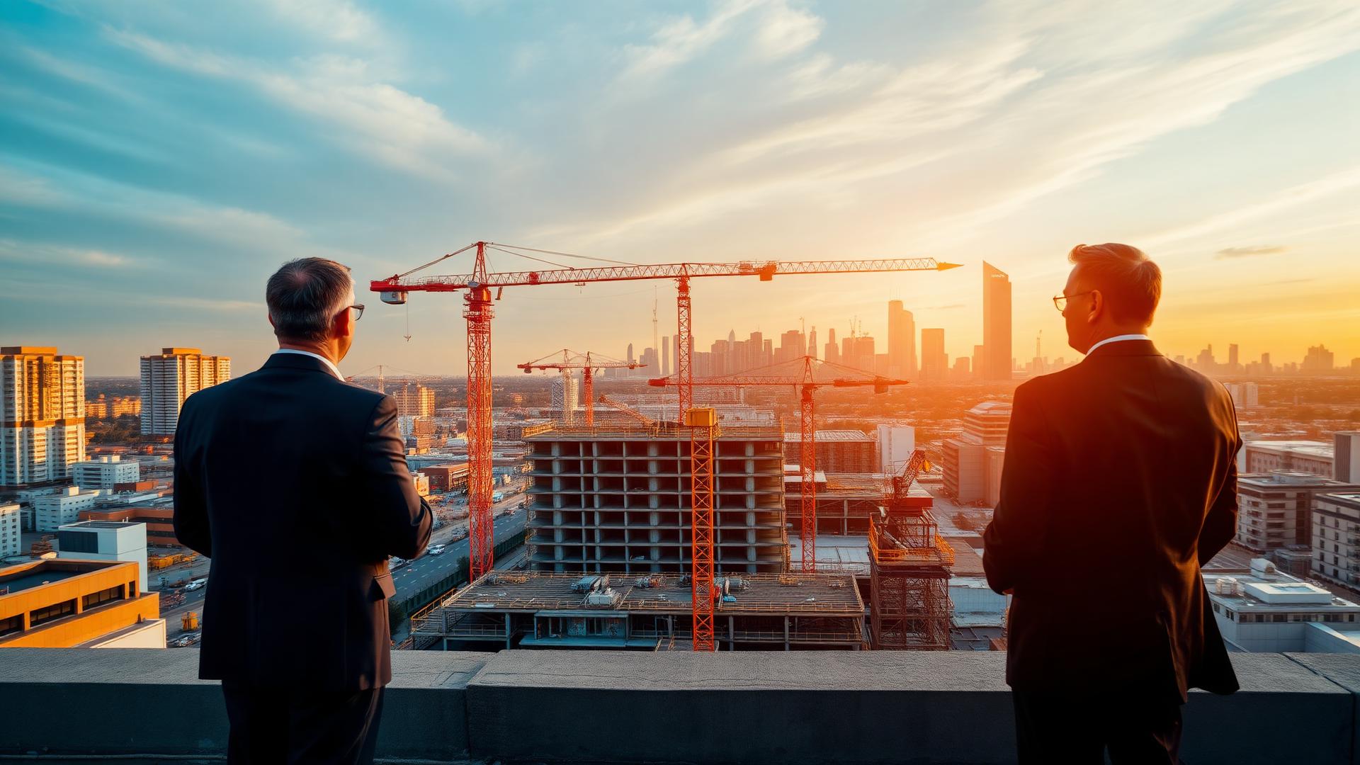 Developers overlooking an active construction site